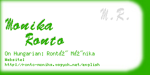 monika ronto business card